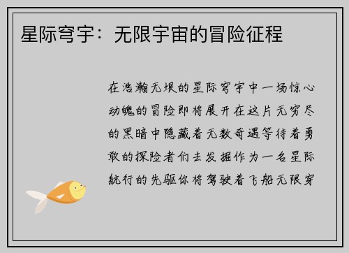 星际穹宇：无限宇宙的冒险征程